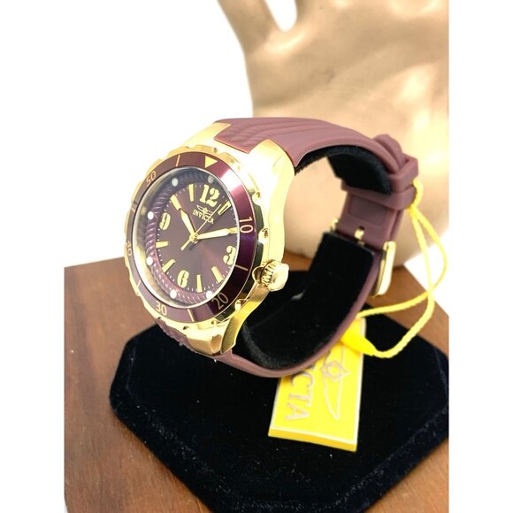 Invicta Women's Watch 17485 Angel Quartz Gold Tone Case Rubber Strap 38mm - Picture 2 of 15